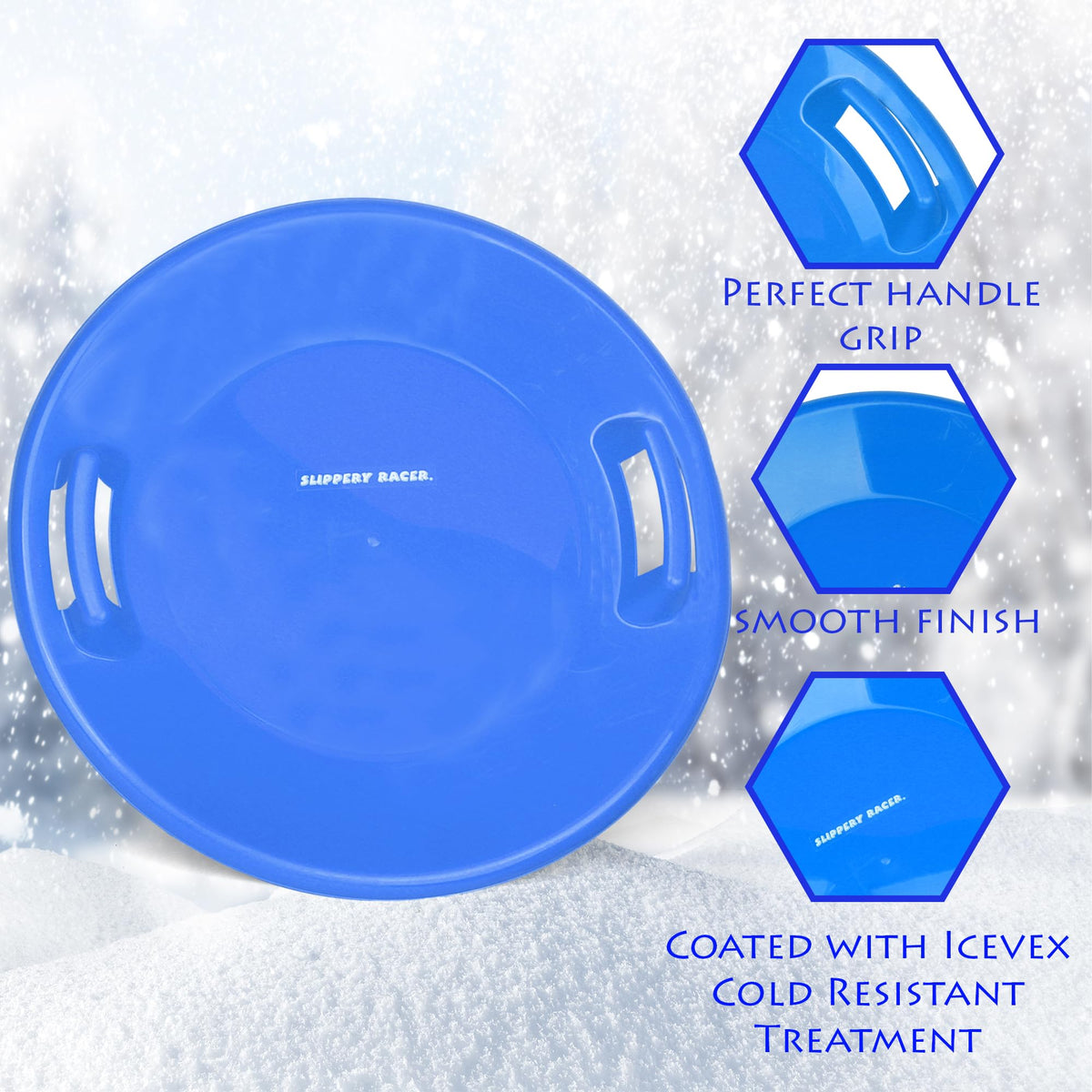 Heavy-Duty Plastic Snow Sled with Handles F677