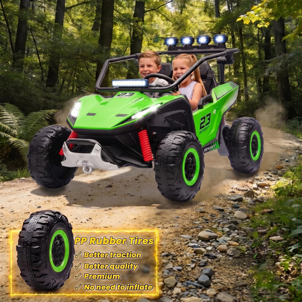 2-Seater Kids UTV with 4x200W Motor, 3-6MPH, Green R468587