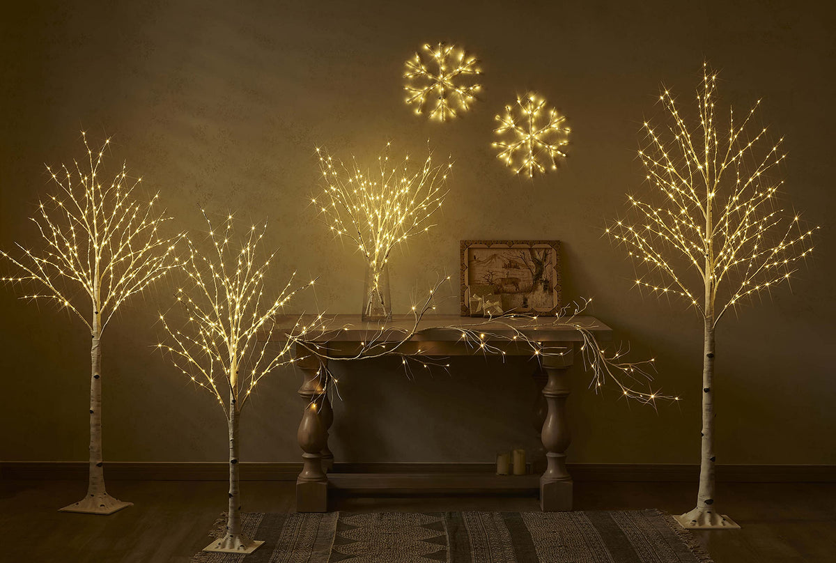 4FT 200L Warm White LED Birch Tree U7106
