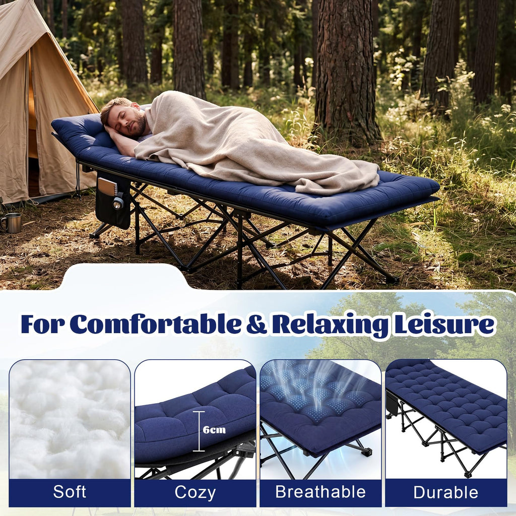 2 Pack Folding Camping Cot with Mattress Q6014