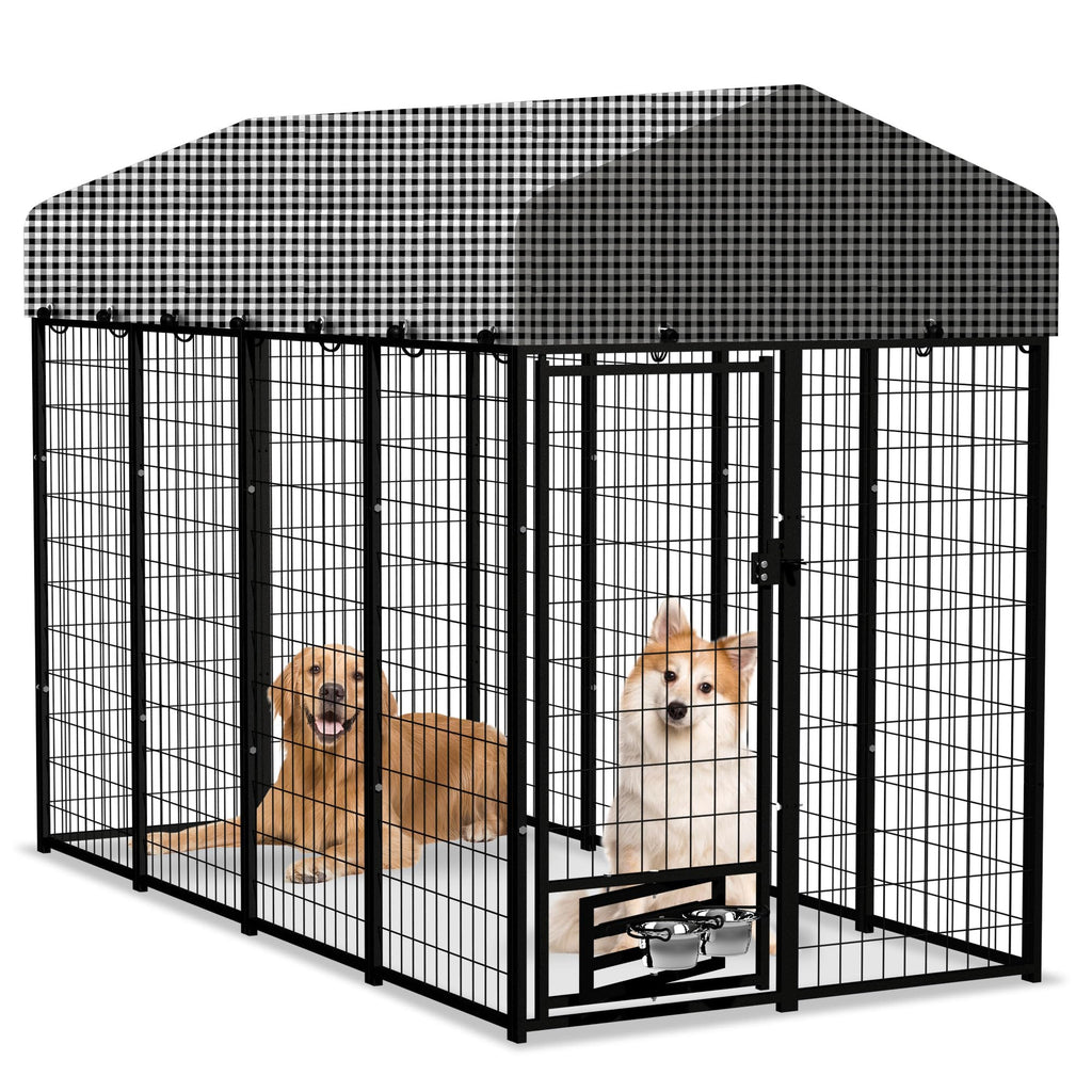 8x4x6 FT Outdoor Dog Kennel with Roof Cover L42582