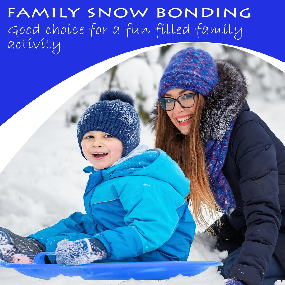 Heavy-Duty Plastic Snow Sled with Handles F677