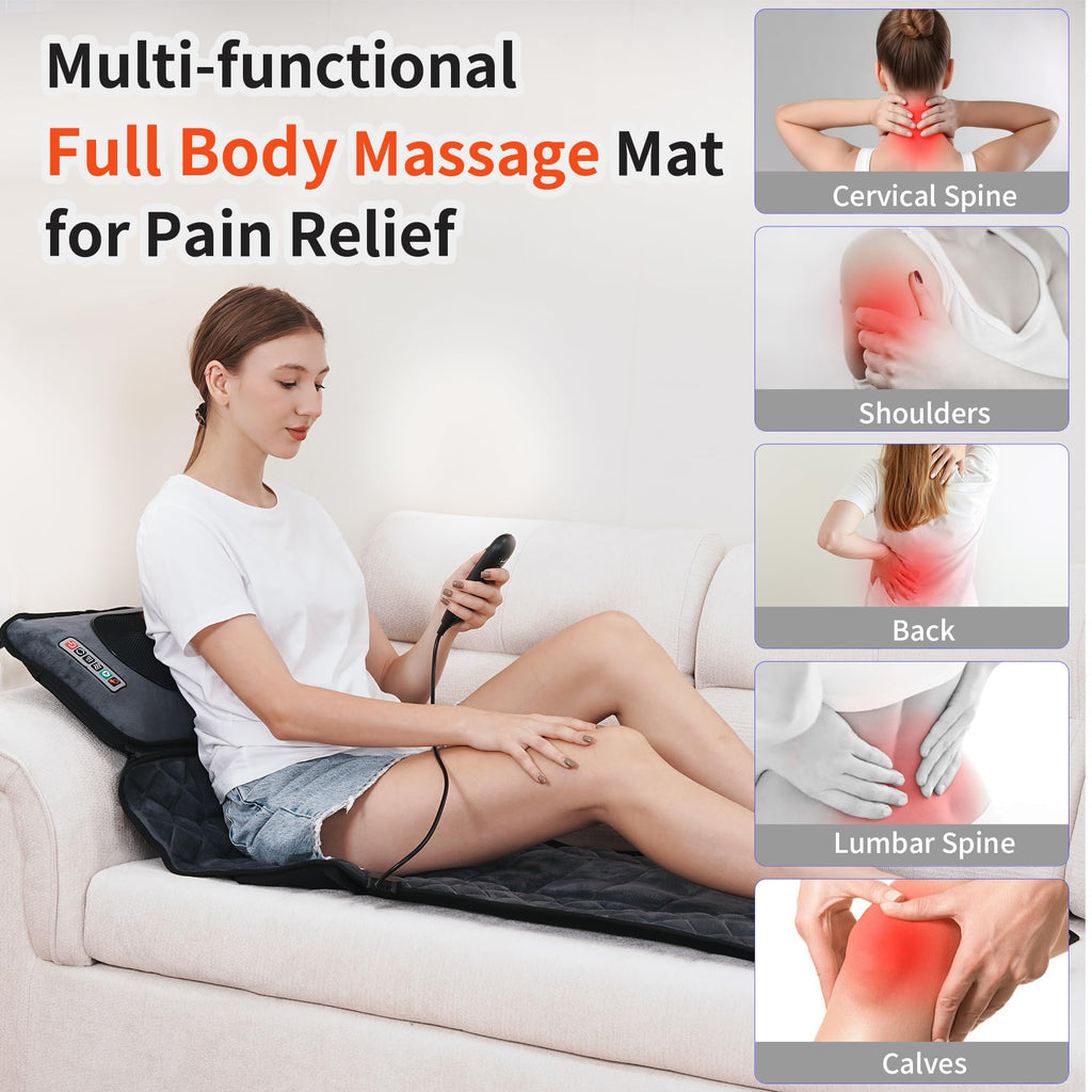Full Body Massage Mat with Heat 10 Motors 9 Speeds 9 Modes O4047