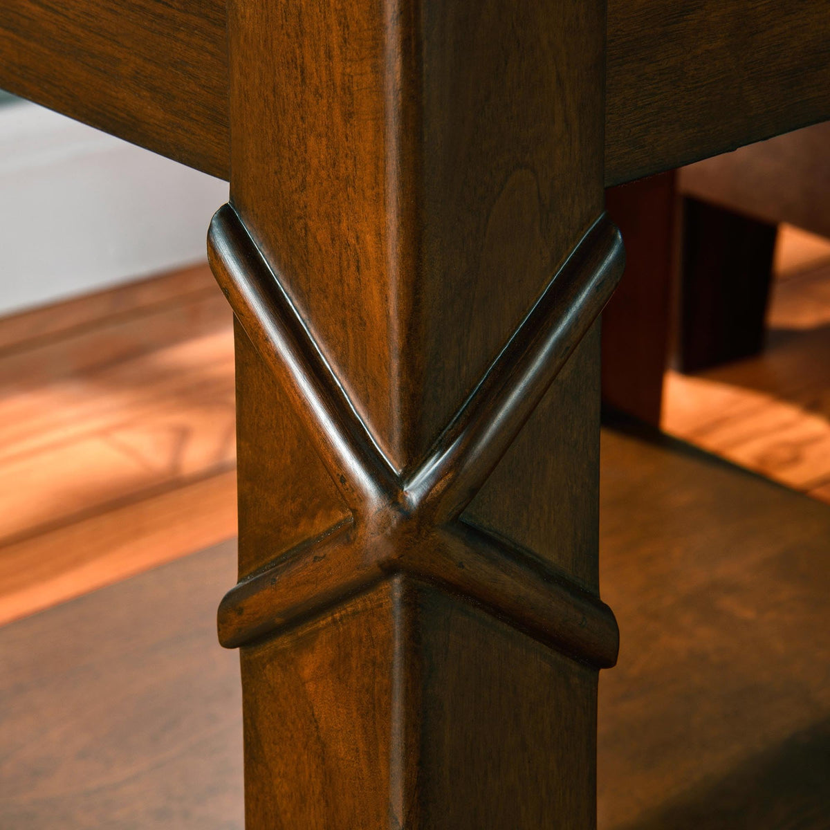 Solid Wood Side End Table with Storage Shelf D2903