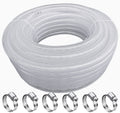 1" OD 100Ft Braided Clear PVC Vinyl Tubing Y953