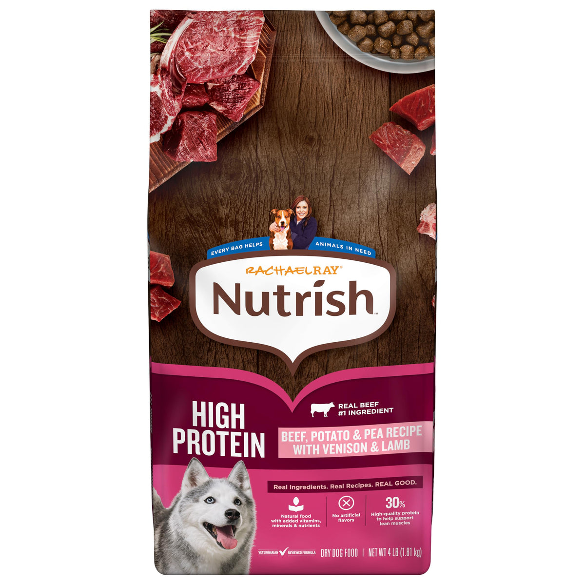 High Protein Dry Dog Food 4 lb. Bag H205