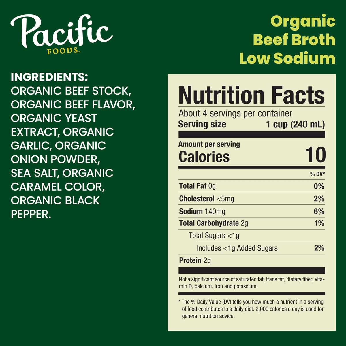 Low Sodium Organic Beef Broth 32 oz 12 Pack E5805