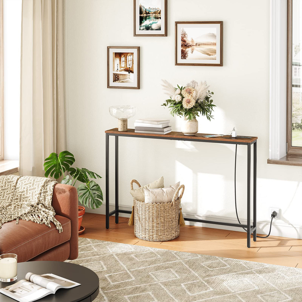 47.2" Narrow Console Table with Power Outlet L784
