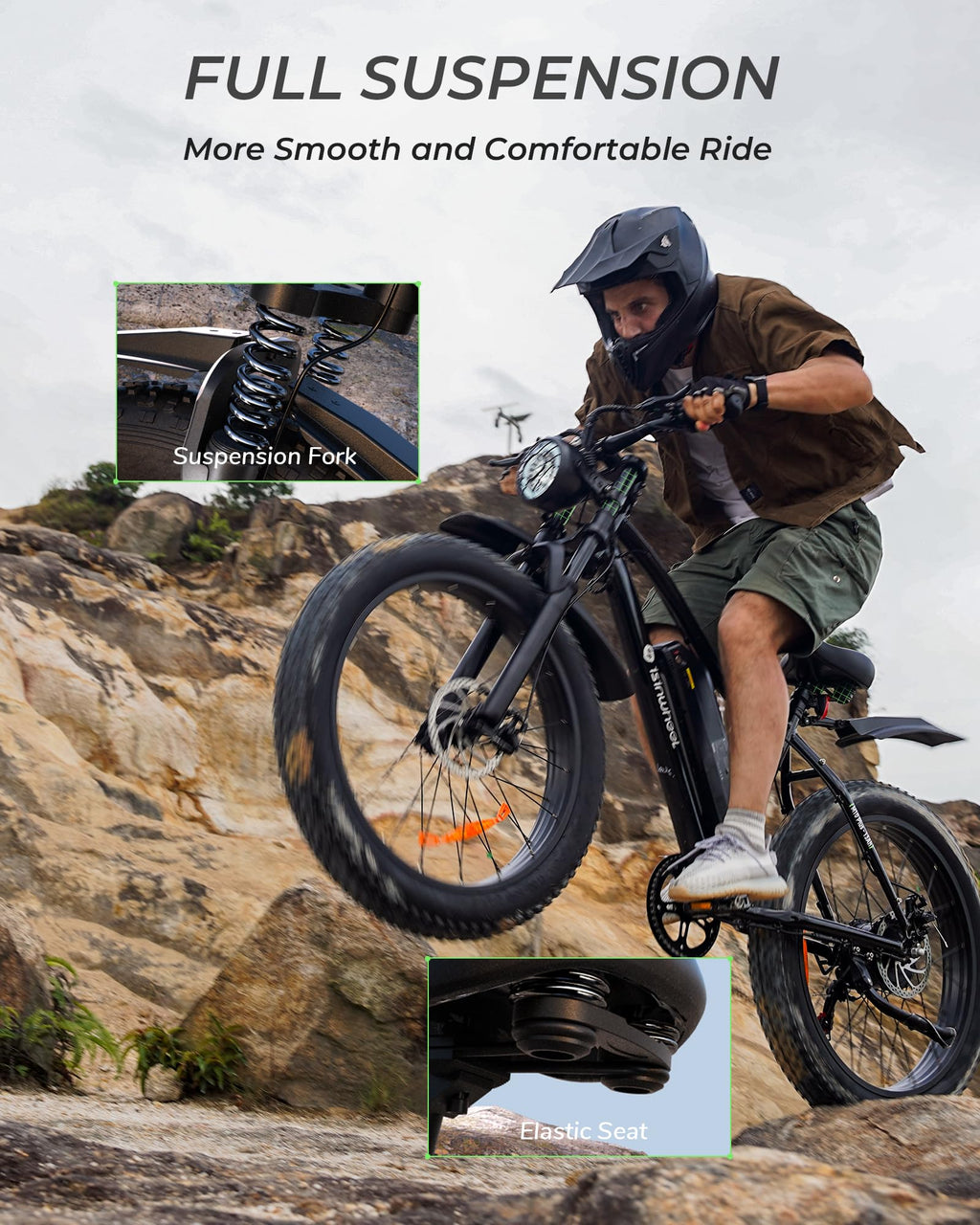 1000W 22 MPH 20"x4" Fat Tire Electric Bike M686