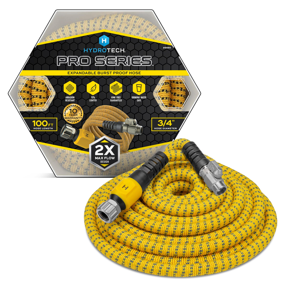 100 ft Max Flow Garden Hose, 3/4 in Diameter U299