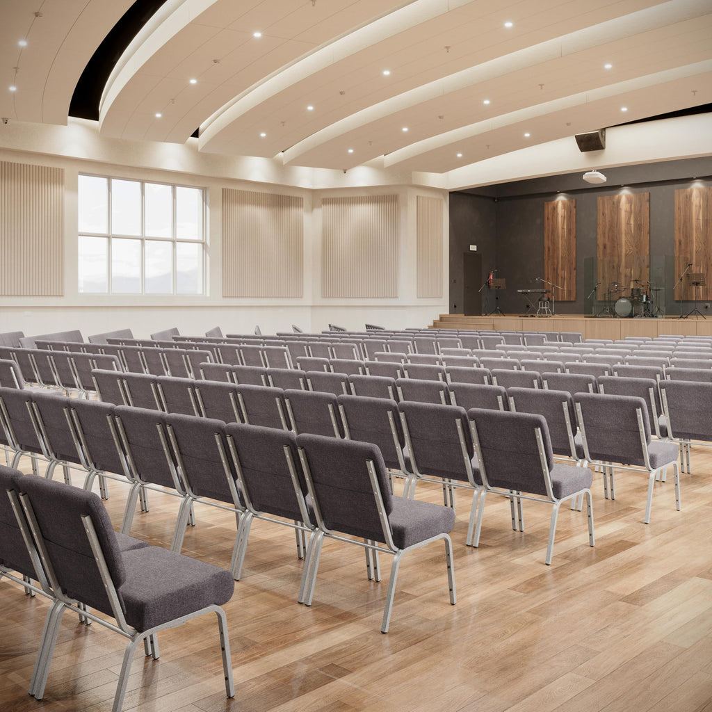 4 Pack Stacking Church Chair in Gray Fabric I5678