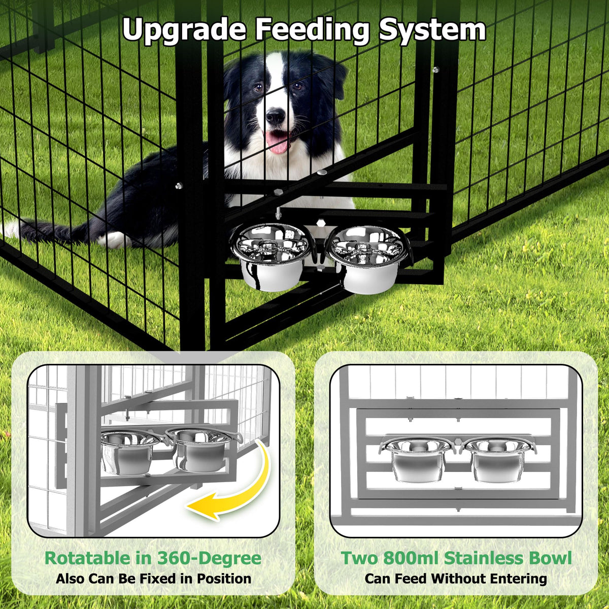 8x4x6 FT Outdoor Dog Kennel with Roof Cover L42582