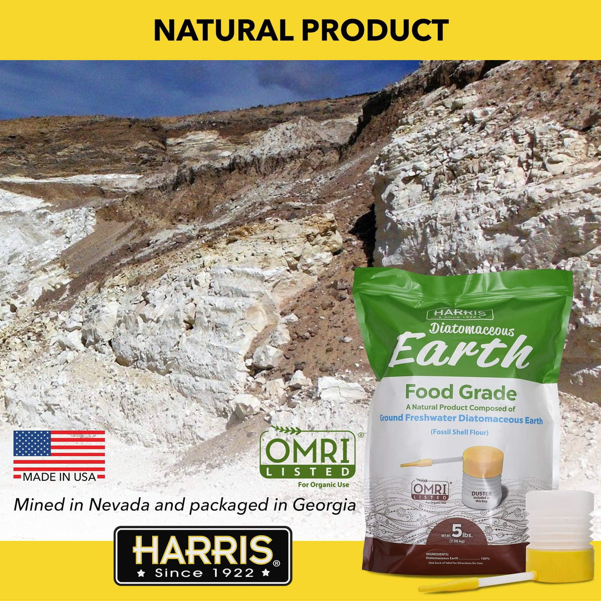Food Grade Diatomaceous Earth 5lb with Powder Duster A6274