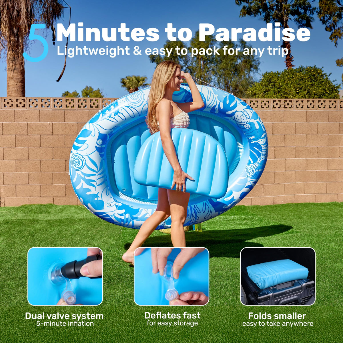 Inflatable Tanning Pool Lounger Float F89917