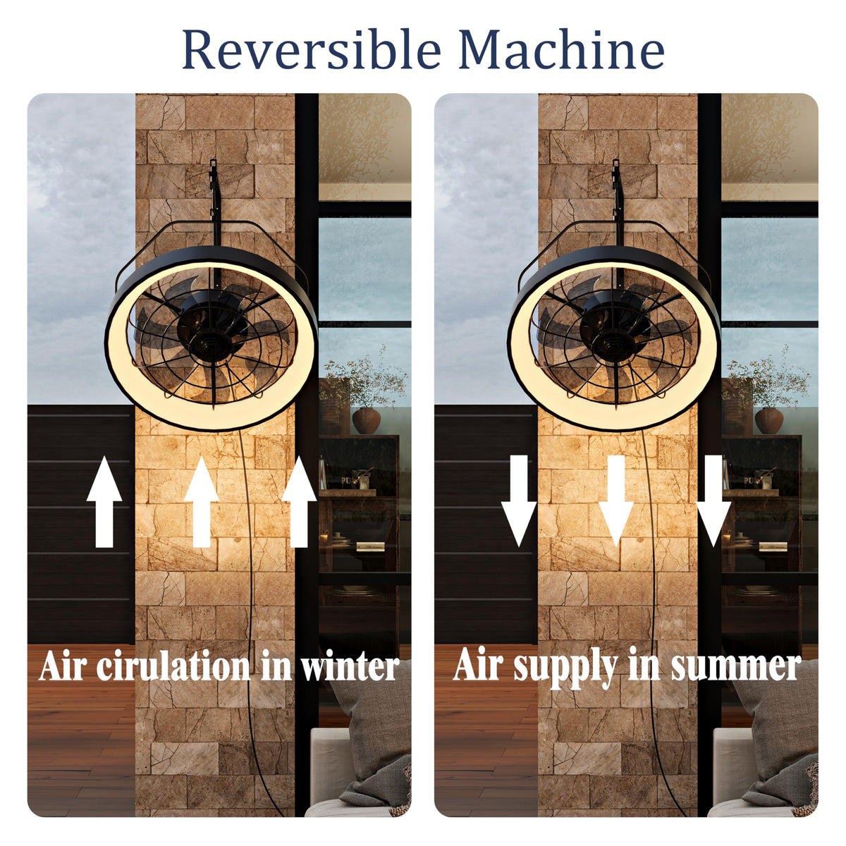 20 Inch Plug In Wall Mount Fan with Light I2892