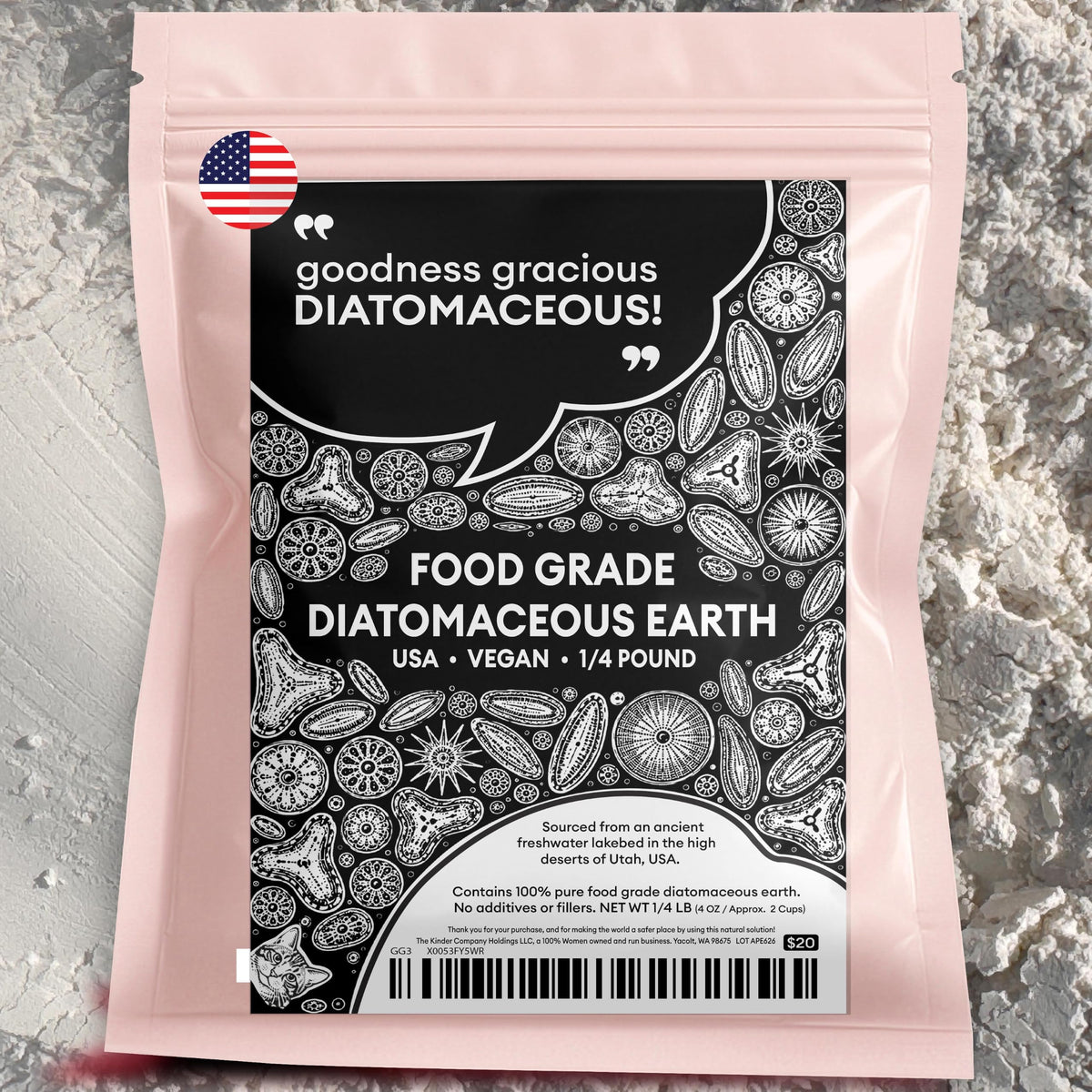 Food Grade Diatomaceous Earth Powder 1 Pint I8100