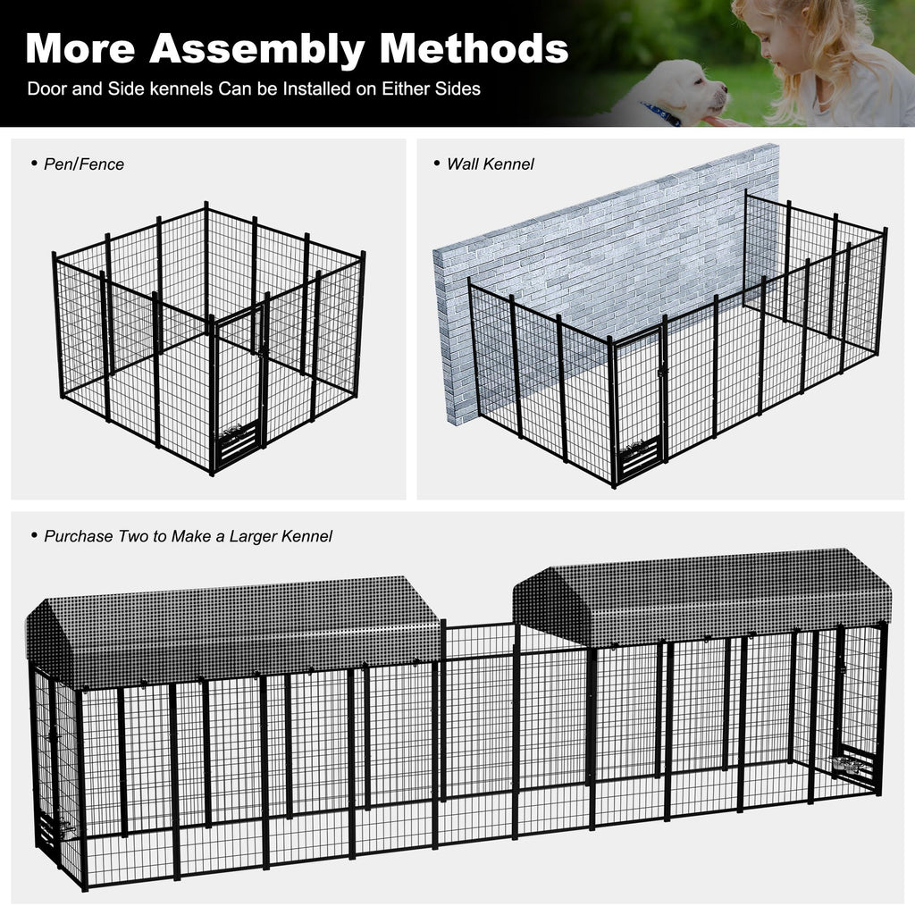 8x4x6 FT Outdoor Dog Kennel with Roof Cover L42582