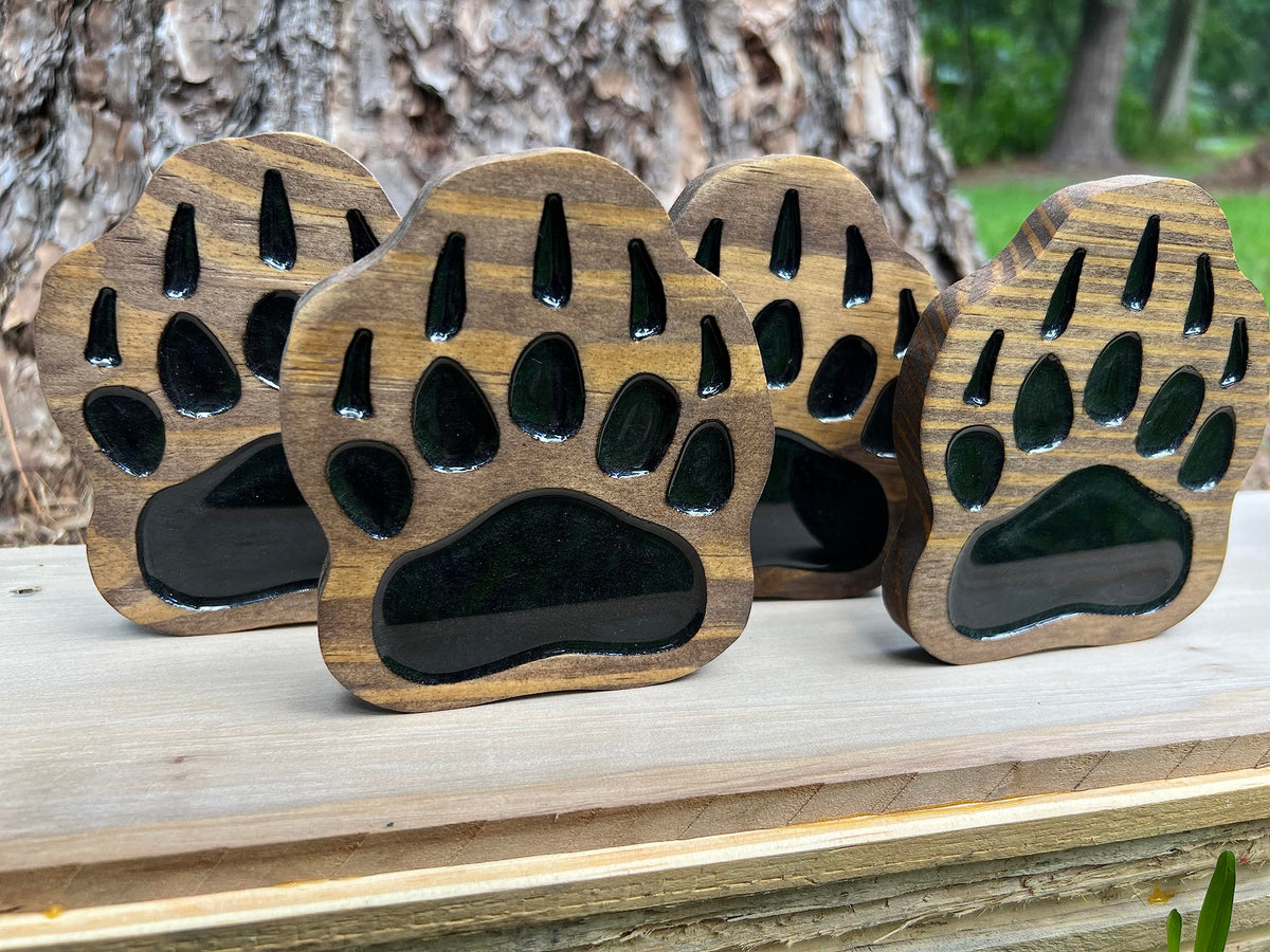 Coaster Set of 4 Handmade Wood with EPOXY Inlay U184448