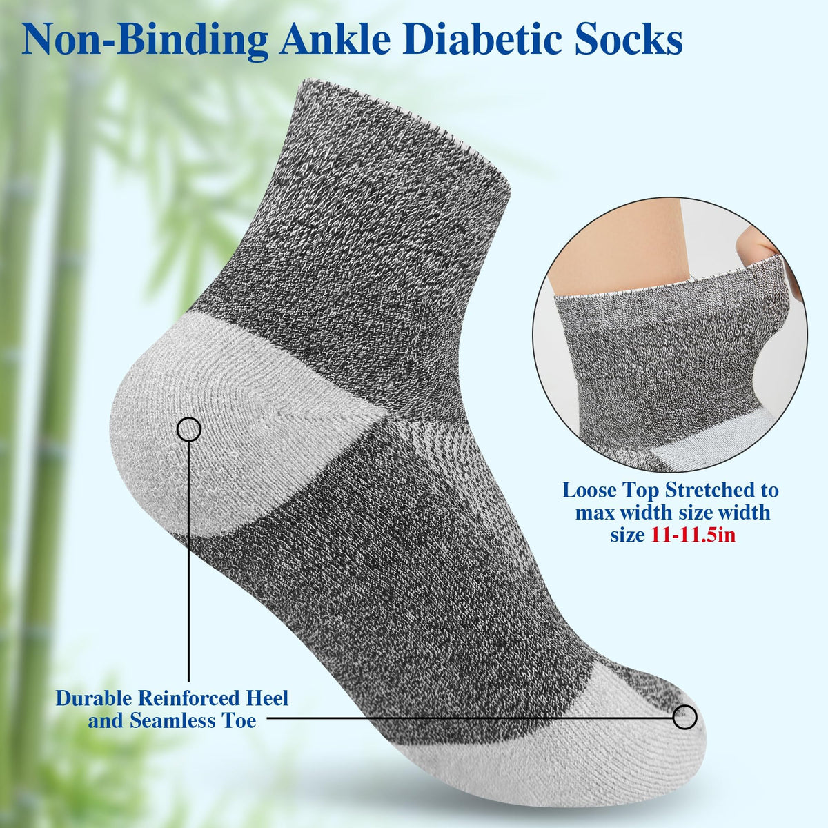 Diabetic Socks for Men, 10 Pairs Ankle & Low Cut Size 9-15 S505