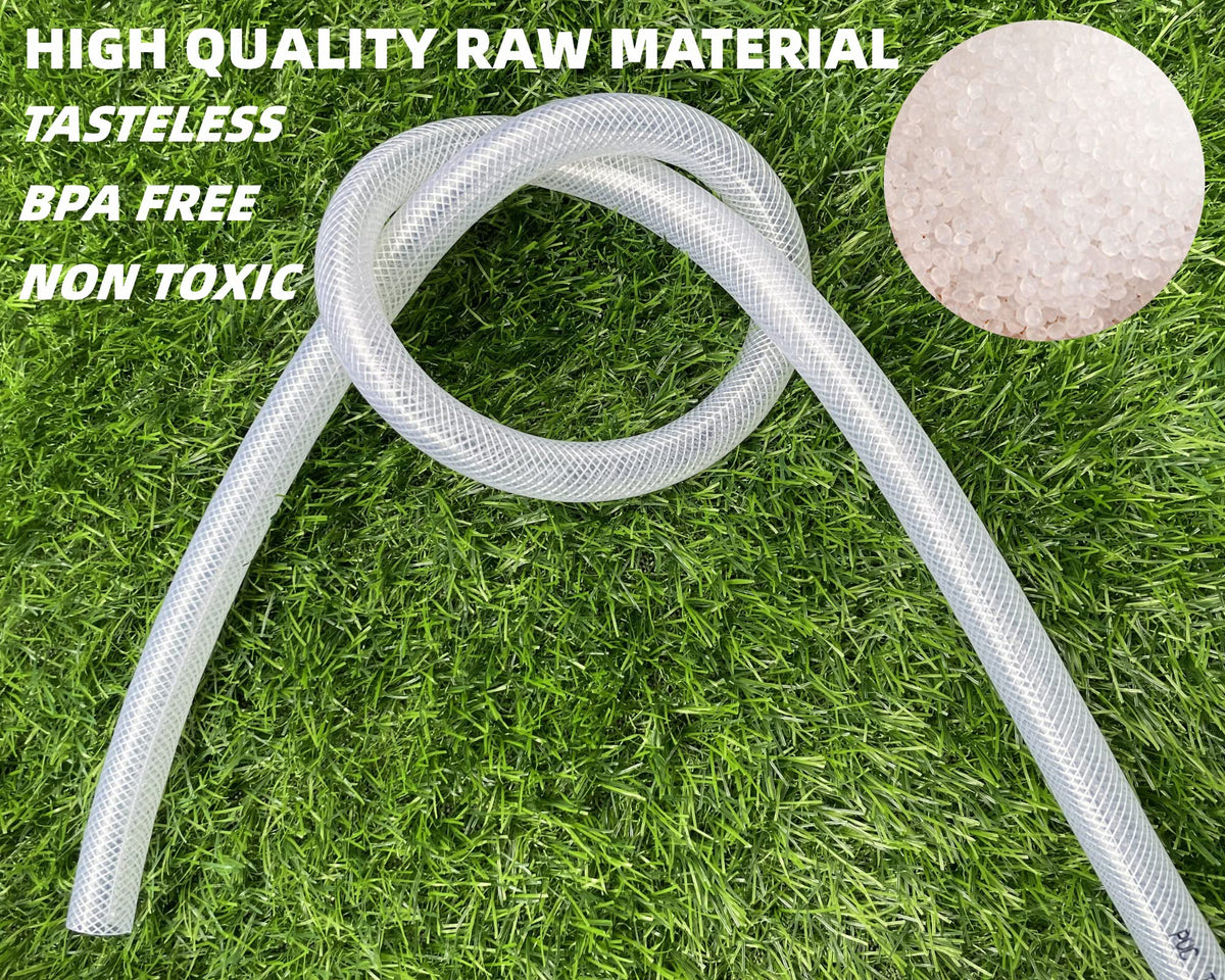 1" OD 100Ft Braided Clear PVC Vinyl Tubing Y953