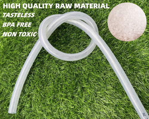 1" OD 100Ft Braided Clear PVC Vinyl Tubing Y953