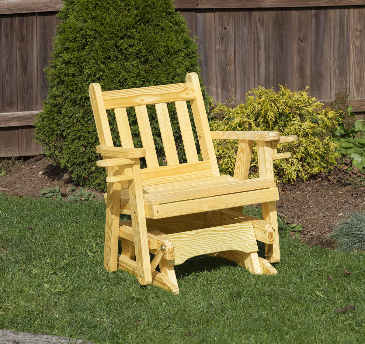 Heavy Duty Outdoor Glider Chair with Cup Holders G173
